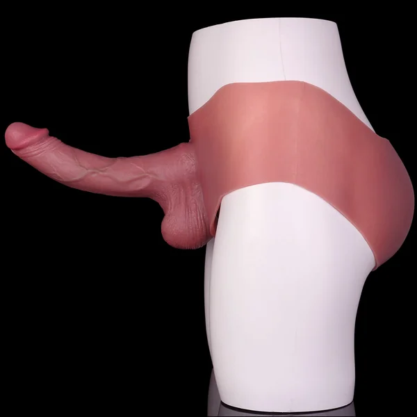 Bareskin Realistic Penissleeve Extender Pants - 10-inch Huge Cock Sleeve Sheath Underwear