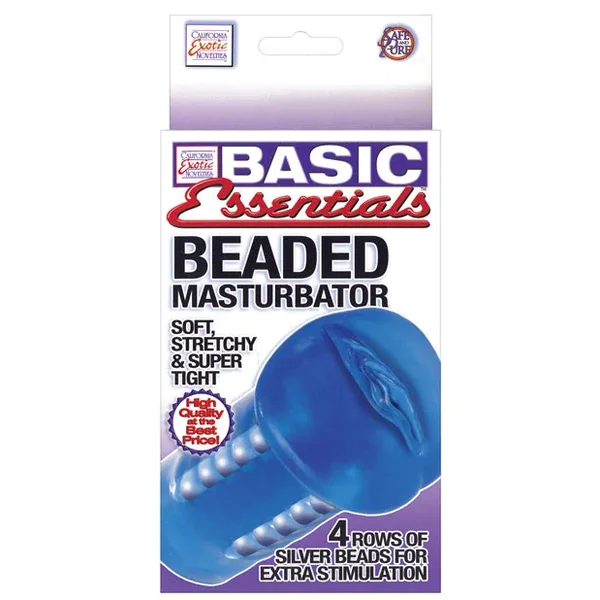 Basic Essentials Beaded Masturbator – Blue