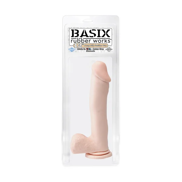 BASIX RUBBER WORKS 12IN DONG W/SUCTION FLESH