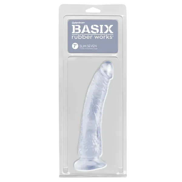 Basix Rubber Works 7″ Slim Dong – Clear