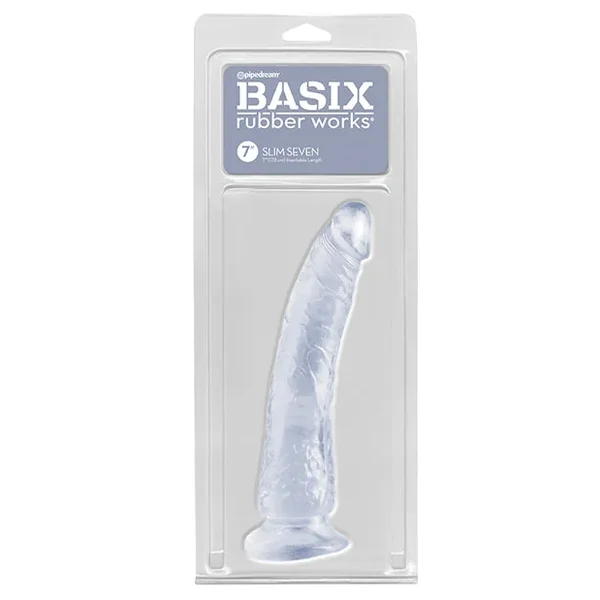 Basix Rubber Works 7″ Slim Dong – Clear