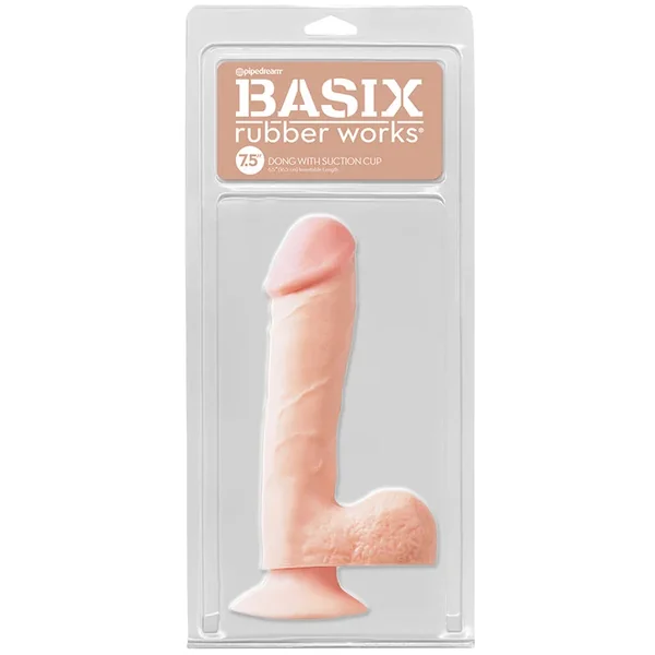 Basix Rubber Works Dong with Suction Cup-Light 7.5