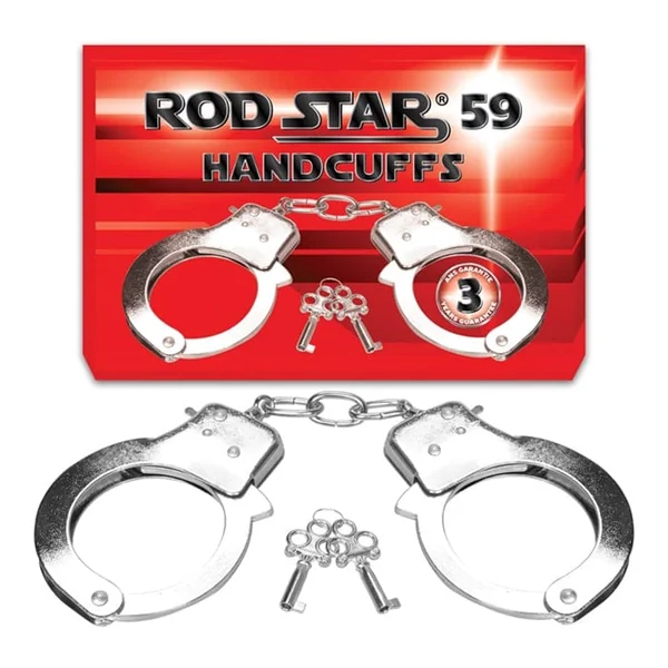 BDSM Handcuffs - Rod Star 59 | Polished Metal, Keys & Secure Release