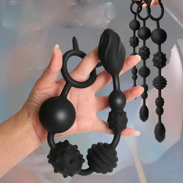 Big Anal Beads Butt Plug - Soft Silicone Knotted Dildo Anal Expansion Dilator Sex Toys