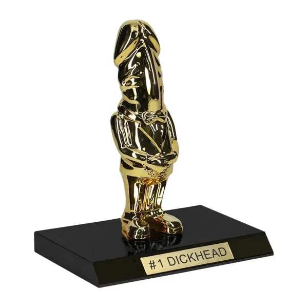 Biggest Idiot Trophy - Shots America - The Dickheads Trophy Gold