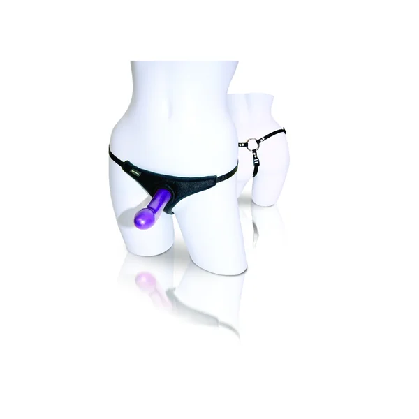 BIKINI HARNESS W/FUCHSIA SILICONE DONG