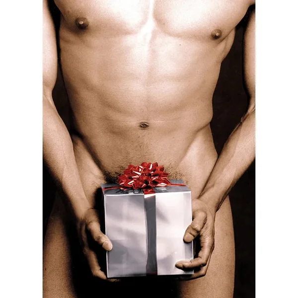 Birthday Card "Nude Male with Gift"