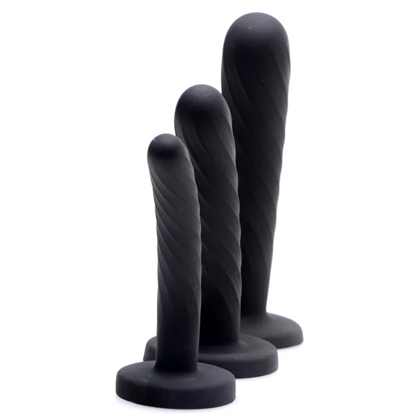 Black 3 Piece Silicone Strap-On Set