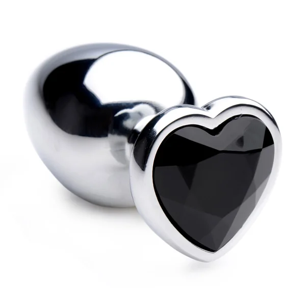 Black Heart Gem Anal Plug - Large
