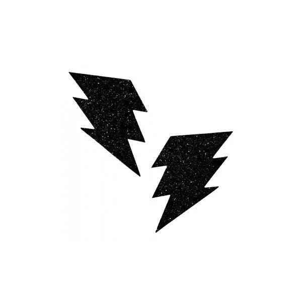 Black Malice Glitter I Heart U Nipztix Pasties