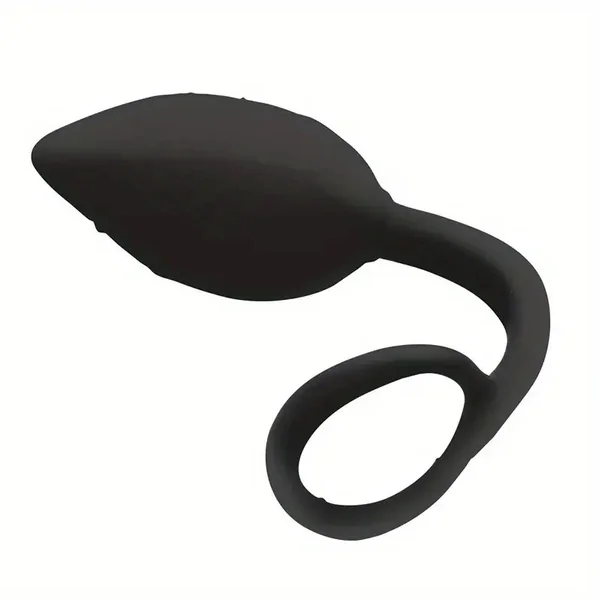 Black Silicone Lock Ring For Men Prostate Perineum Stimulation Massage