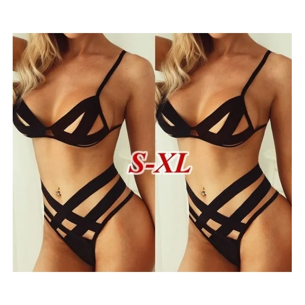 Black Three-Point Sexy Lingerie Set β Strappy Fun Erotic Wear for Women