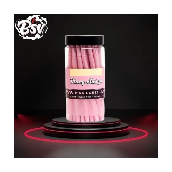 Blazy Susan Ultra Thin 50 Pack King Size Cones Pink