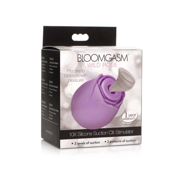 Bloomgasm Wild Rose 10x Suction Clit Stimulator - Purple