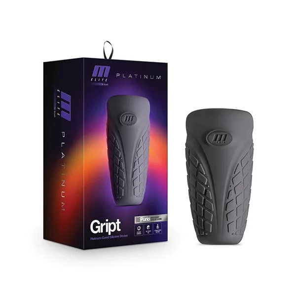 Blush M Elite Platinum Gript Silicone Stroker – Black