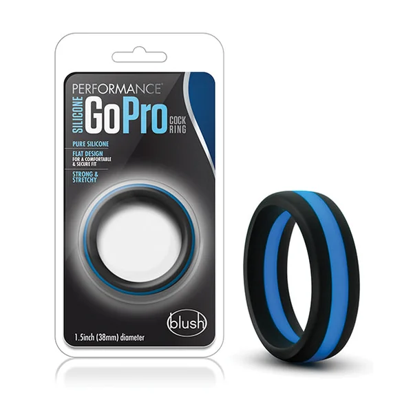 Blush Performance Silicone Go Pro Cock Ring - Black/Blue