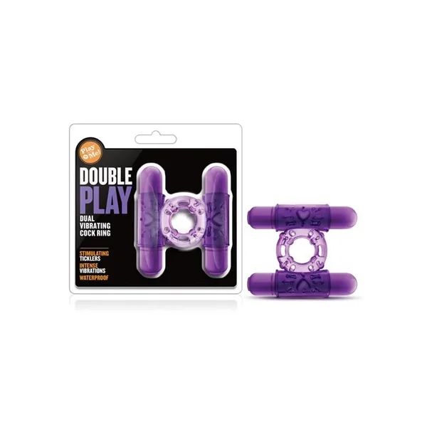 Blush Play With Me Double Play Dual Vibrating Cockring – Purple