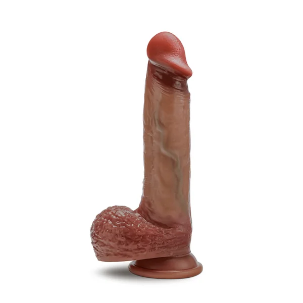 Blush Renaissance Raphael 9.5 Inch Sliding Foreskin Dildo with Squeezable Balls Tan