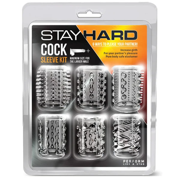 Blush Stay Hard Cock Sleeve Kit - Clear Box Of 6