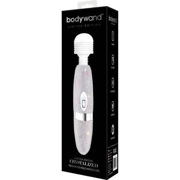 Bodywand Rechargable Wand Vibrator Massager Crystalized White