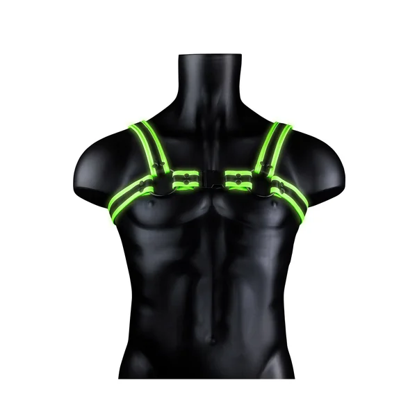 Bonded Leather Buckle Harness - Small/medium - Glow in the Dark