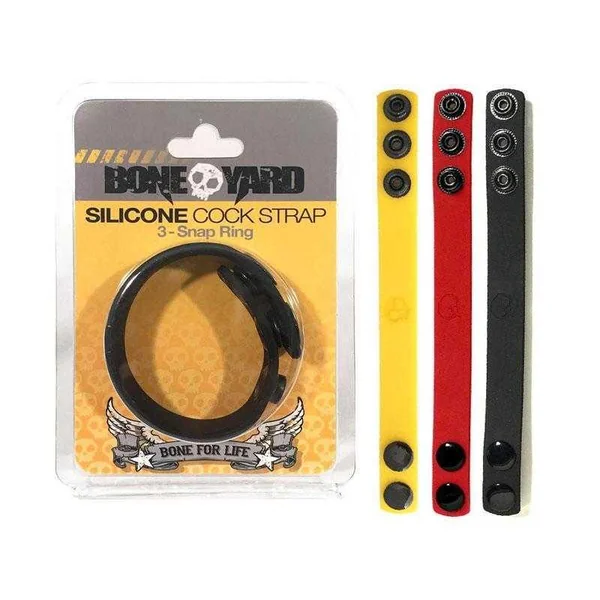 Bone Yard Silicone Cock Strap - Black