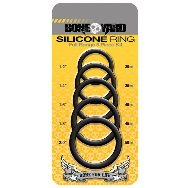 Boneyard 5 Pc Silicone Ring Kit - Black