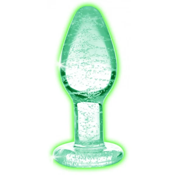 BOOTY SPARKS GLOW-IN-THE-DARK GLASS ANAL PLUG SMALL