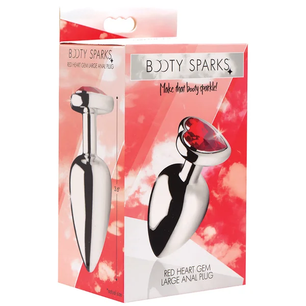 Booty Sparks Red Heart Gem Anal Plug - Large