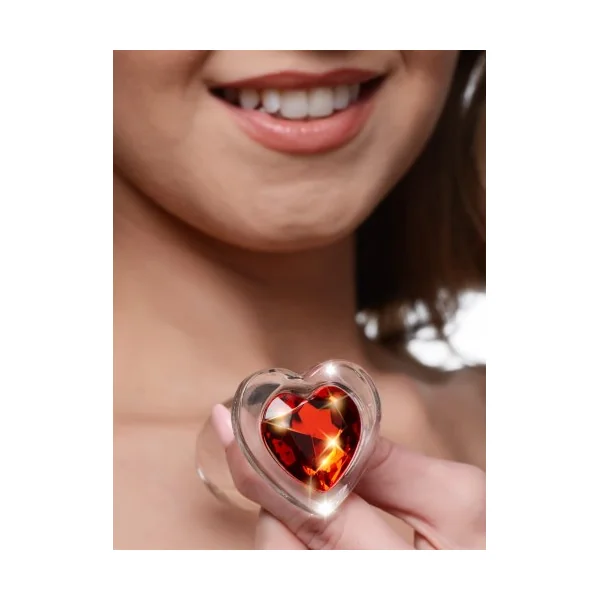 BOOTY SPARKS RED HEART GLASS ANAL PLUG SMALL