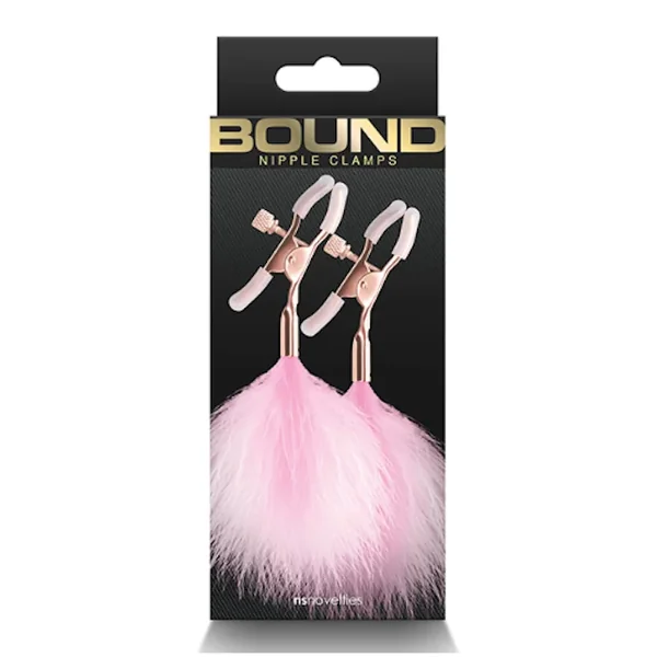 Bound “F1” Feather Nipple Clamps -Pink