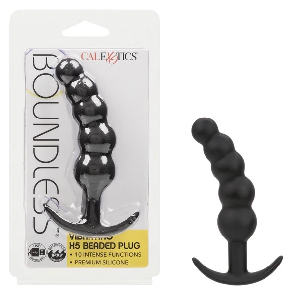 Boundless Vibrating X5 Beaded Curve Anal Plug by Calexotics