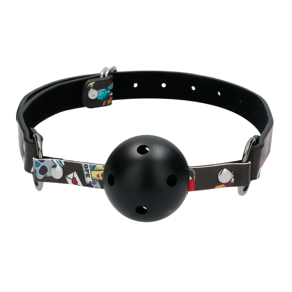 Breatheable Ball Gag - Old School Tattoo Style - Black