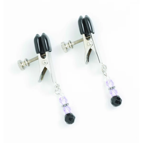 BROAD TIP CLAMP W/PURPLE BEADS