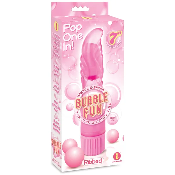 Bubble Fun Ribbed Vibrator 7" by Icon