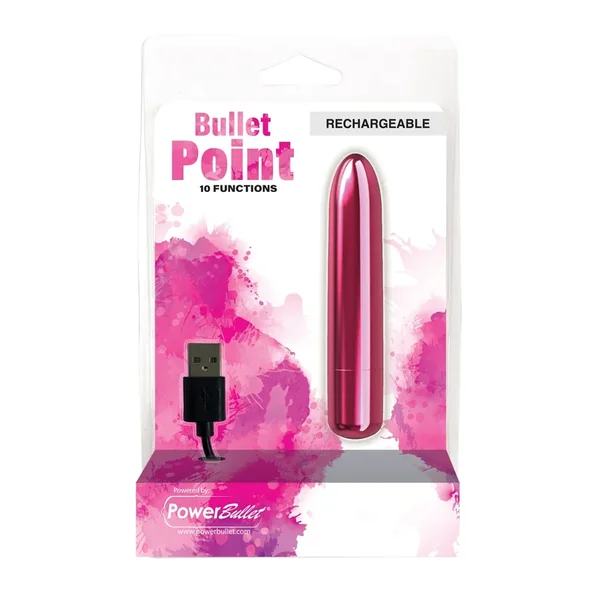 Bullet Point Rechargeable Bullet – 10 Functions Pink