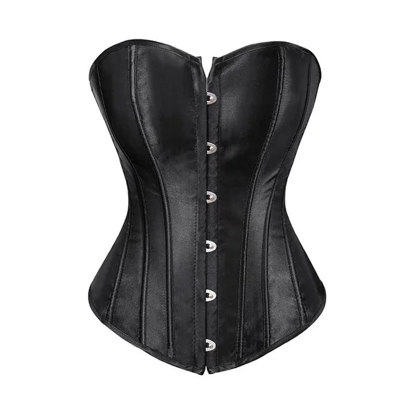 BurVogue Lace-up Corset for Women – Sexy Overbust Bustier Top Satin Waist Cincher Lingerie