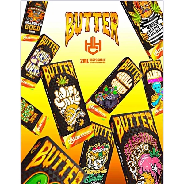 Butter 2ml HHC Disp Strawberry Gelato Hybrid Live Resin