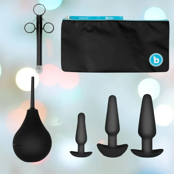 B-Vibe Anal Training Set of 3 Butt Plugs - Black