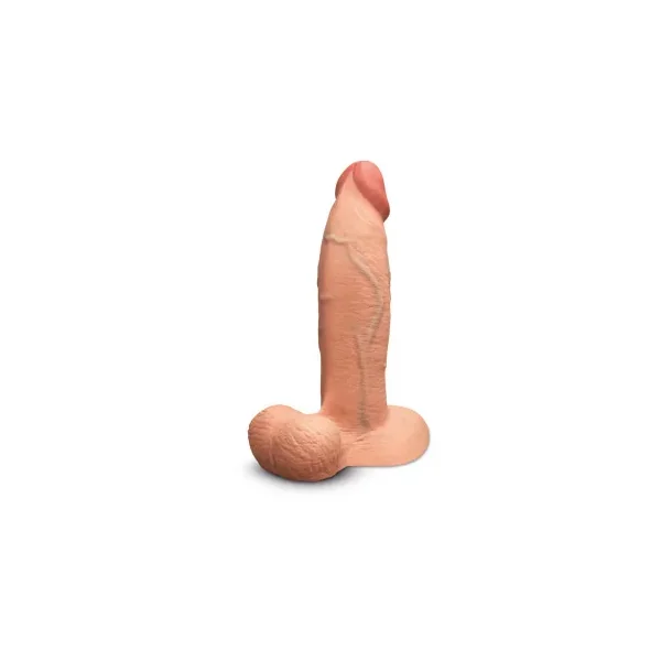 b-Vibe Slipskin 9 Inch Girthy Realistic Silicone Dildo, 7.8 Inch Insertable, 8.04 Inch Max Girth, Mocha