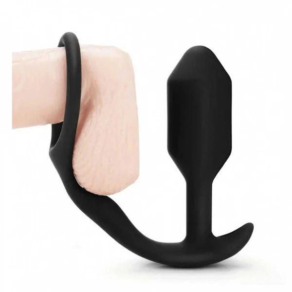 B-Vibe Snug & Tug 128 gram Weighted Butt Plug Cock Ring