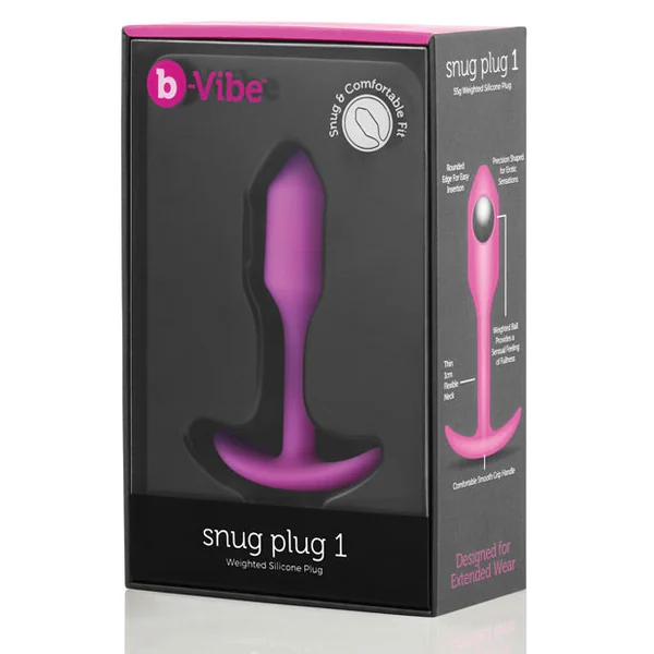 B-vibe Weighted Snug Plug 1 - .55 G Fuchsia