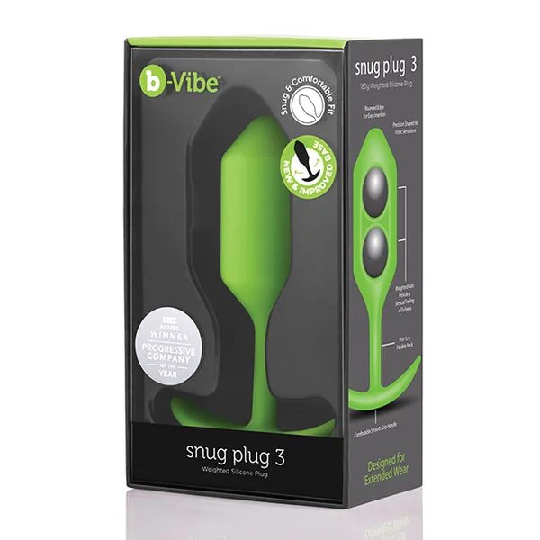 B-vibe Weighted Snug Plug 3 - 180 G Lime