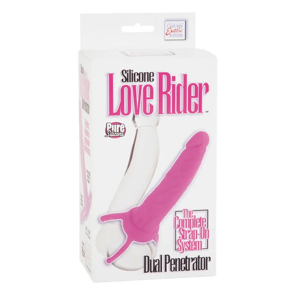 Calex dual penetrator dildo with pink harness