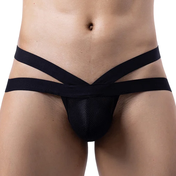 Cerise Double Strap Fishnet Thong