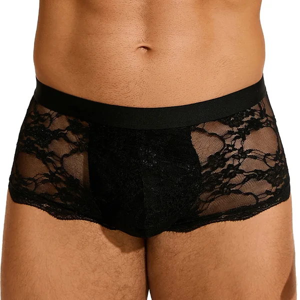 Cerise Sheer Scalloped Lace Mini Boxers