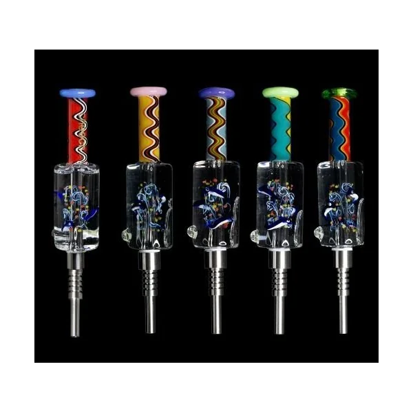 Cheech CH-1051 Glycerin Glass Honey Straw With Strew On Top