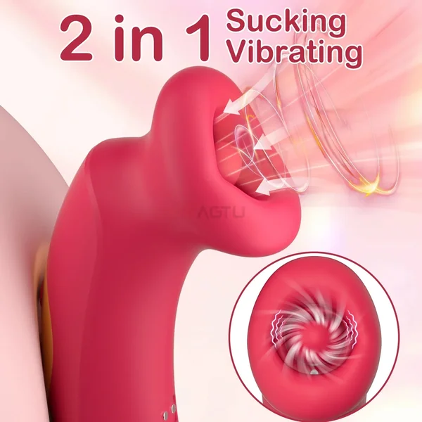 Clit Sucker Vibrator 2 in 1 Powerful Stimulation Massager