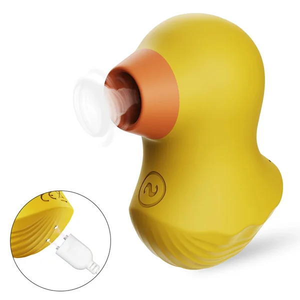 Clitoral Sucking Oral Sex Women Masturbator - Portable Yellow Duck Clit Vibrator Gift