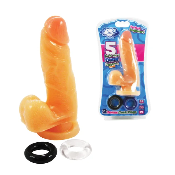 CLOUD 9 5 DILDO LIGHT COLOR W/ 2 BONUS COCK RINGS “